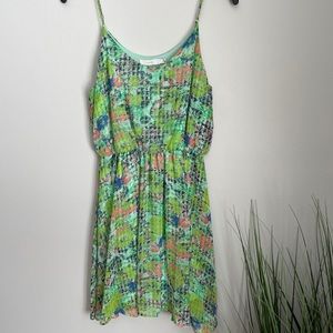 Lush Multi-Colored Adjustable Strap Dress